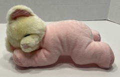 Cream Colored Sleeping Bear In Pink Pajamas Waffle Weave Paws Inner Ears No Tags
