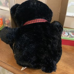 Dakin Red Triangle Super Soft Black And Brown Teddy Bear 20” Long