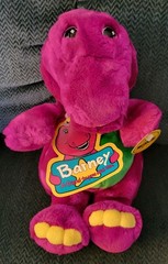 Vintage Barney the Dinosaur Plush Purple Stuffed Animal Toy 1992 Lyons Group