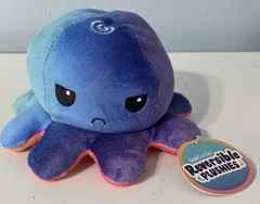 TeeTurtle Reversible Octopus Plush – Sunset & Mermaid Blue Purple Orange NWT