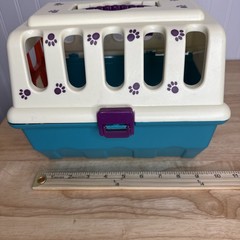 BATTAT Orange White Teal Dog Cat Pet Carrier Hard Plastic 10 x 8 Play Vet
