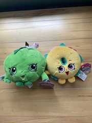 Shopkins Plush Set of Two Billy Bagel and Apple Blossom New with Tags 8 Inch Lot