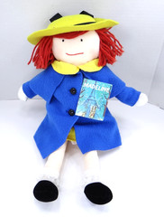 Eden Vintage Madeline Doll 18″ Plush 1990 NWT Blue Coat Yellow Dress