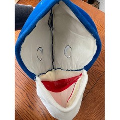 Plush Shark Head Mask Costume Novelty Cosplay Funny Blue Marine Ocean Theme