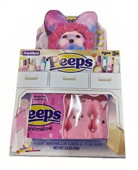 Peeps Marshmallow Bunnies 4 Count and Tie Dye Plush Bunny Gift Set Frankford