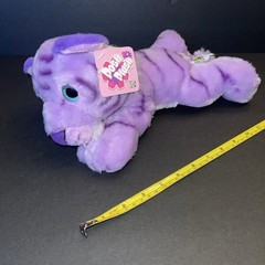 The Petting Zoo Purple Tiger Stuffed Animal Plush Big Eyes w/ tag