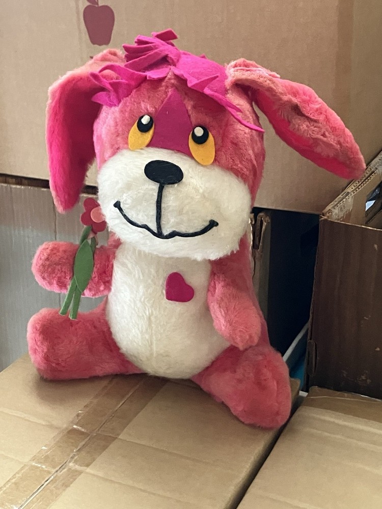 Vintage 1970S Pillow Pets Stuffed Animal Dakin Dardenelle Pink Dog