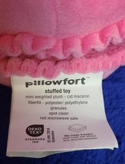 Pink Cat Double Macaroon Stuffed Plush Pillow, 9″x7″, Weighted