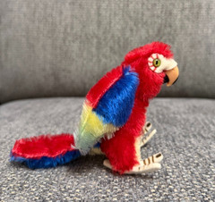 Steiff Lora Parrot 033148 Historic Miniature 12cm Mohair Bird Plush All IDs