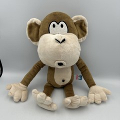 Bobby Jack Monkey Plush Stuffed Animal Brown Cream Large Head Y2K – 17in CLEAN