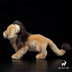 Simulation African Lion Realistic 28cm Standing Plush Doll Stuffed Animal Toys