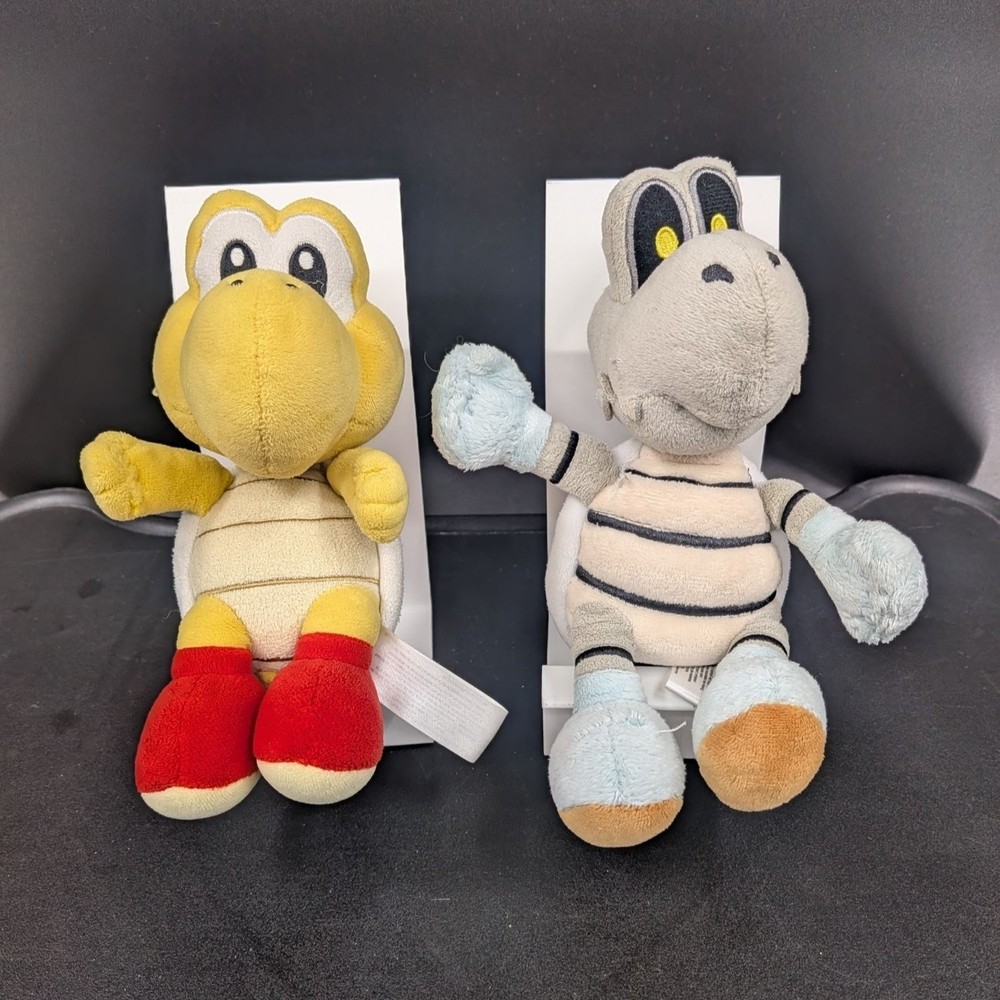 Super Mario Koopa Troopa Dry Bones Plush Toy Character Lot of 2 Kawaii Kidcore