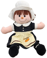 Vintage 1996 Gibson Greetings Plush Pilgrim Girl Doll Fall Thanksgiving Decor 16