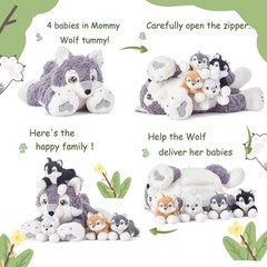 18″ Mommy Wolf Plush Toy Family – Soft, Cute, Perfect for Kids Age 3+