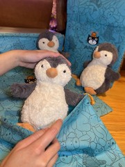 Jellycat London Peanut Penguin Medium 9.4 in Stuffed Animal NWT and Dust Bag