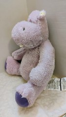 Silver One Kids Purple Sitting Hippo Plush Stuffed Animal, 11″ Embroidered Eyes