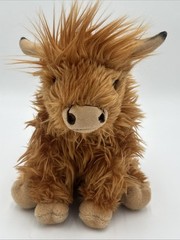 Living Nature Brown Highland Cow Bull Mooing Sound, Realistic Soft Cuddly Farm T