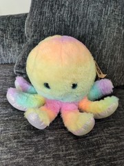 NWT The Petting Zoo Rainbow Octopus Plush Ombre Stuffed Animal Sea Life Toy 9″