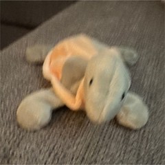All New Materials Blue & Peach Elephant Plush Small Washable 1998 Vintage MPN