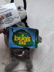 Disney Store A Bug’s Life Bean Bag Francis And Tuck, 8 ” , Lot Of 2, NWT