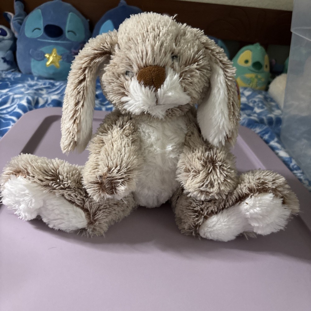 Melissa & Doug Burrow Bunny Plush Stuffed Animal Beige Brown White 10″ Tall NEW