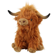 Highland Cattlle Plush Cow Stuffed Animal Bull Realistic Soft Cuddly Farm Toy