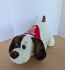 Nitro Dog NHRA White Beige Brown Plush Dog Stuffed Animal Toy Red Bandana 10″