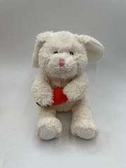The Childrens Place Bunny Rabbit Carrot Plush White Stuffed 8″ Sitting Easter