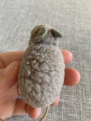 Steiff POM POM MOUSE Gray Wool Plush Toy Woolen Miniature