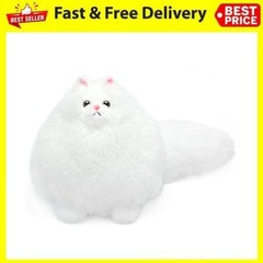 Winsterch White Plush Cat Soft Stuffed Animal Teddy Toy 10 Inch Kids Gift