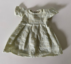 Hazel Village Sage/Yellow Linen Dress Limited Edition Retired 2018 Egg Blue