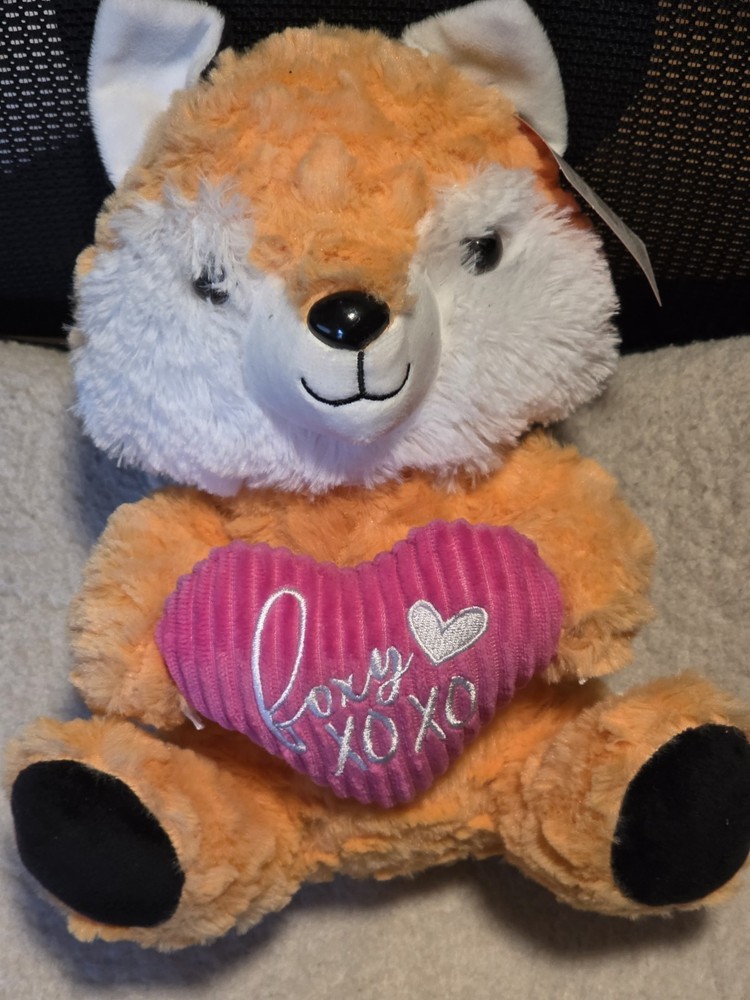 DanDee Plush Foxy Orange and White Fox with Pink Heart Foxy XOXO Kohl’s Toy 3Yrs