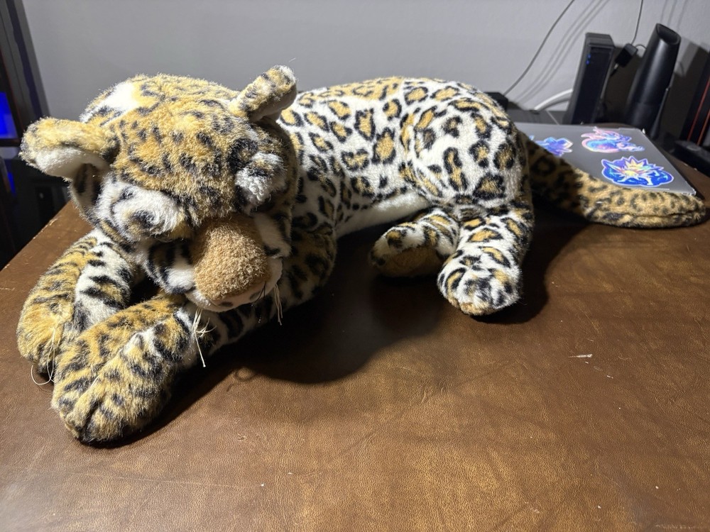 Jaguar Stuffed Animal Realistic Plush Toy Leopard Big Cat 30”