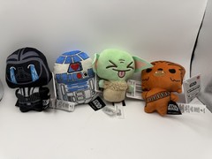 Star Wars Moodiverse Plush Lot of 4: Darth Vader, R2-D2, Grogu, Chewbacca Mattel