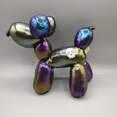 Iridescent Balloon Dog Skull Plush Stuffed Animal 8” Tall Way to Celebrate