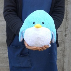 Kaichusanpo Chunchun Penguin (M) Plush Toy, Height 22cm, Blue