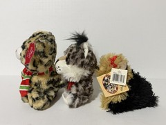3 – Holiday Time CHEETAH Preffered Pets Dog Yorkie w Tags + Jungle Bobcat VG