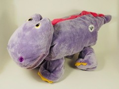 23″ STUFFIES Stomper Purple Dinosaur Plush Zipper Mouth & Back Pouch Minnesota