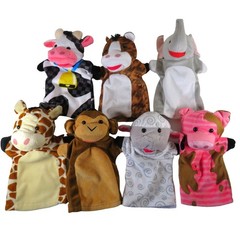 Melissa & Doug Animal Hand Puppets Set of 7 Kids Educational Play Toys