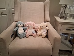 Floppy Nibble Bunny – Pink, Blue, and White