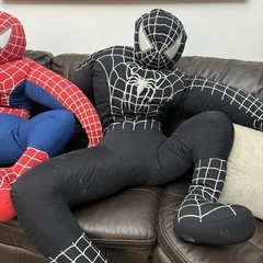 Life Size Stuffed BLACK SPIDERMAN 3–5 Foot TALL. 20 INCHES WIDE TOY FACTORY