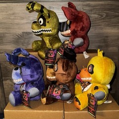 Complete Set Five Nights at Freddy’s 4 Jazwares Nightmare Plush Glow Eyes FNaF
