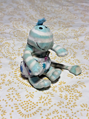 90s Gund SMALL Zwibble Dibble Green Custom Painted 6” Diaper Stuffed Plush Toy