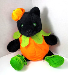 Halloween Kuddle Me Toys Black Bear in Pumpkin Costume Plush Stuffed Animal 15″