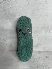 Handmade Crochet Emotional Support Pickle Plush Green Yarn For Kids And Adults
