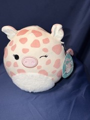 NWT Squishmallows Marcy Spotted Pig Plush Doll White Pink 3+ Years Age