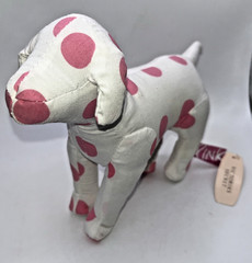 NWT Victoria’s Secret Pink 2005 Small White Dog Pink Polka Dots With Tags