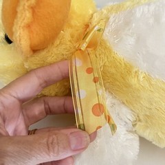 Russ Berrie Sunflower Stuffed Plush Yellow Duck Baby Duckling Easter Spring Bow