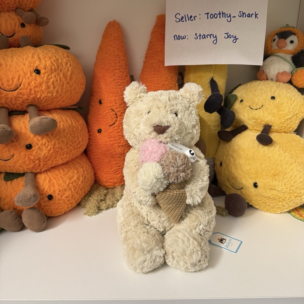 Jellycat Bartholomew Bear Ice Cream Oatus BNWT – NYC Exclusive Fao Schwarz