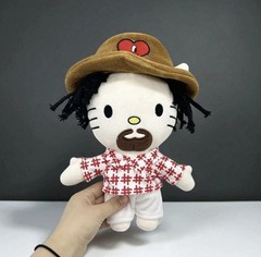 Hello Kitty As BAD BUNNY Rapper Plush Soft Doll Stuffed Figure Plush Toys 26 cm